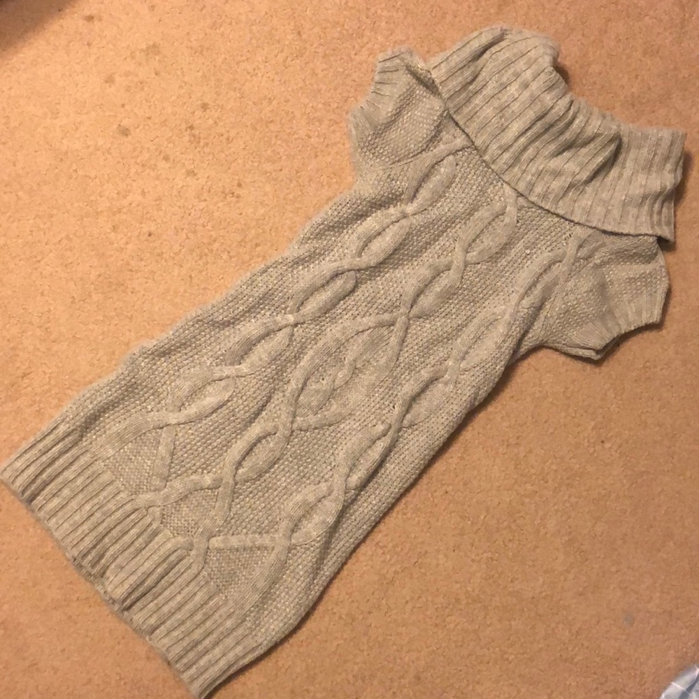 Grey turtleneck sweater dress